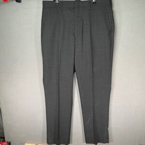 Edwards Dress Pants Mens 36x32 Charcoal Wool Blend NWT Flat Front Michigan